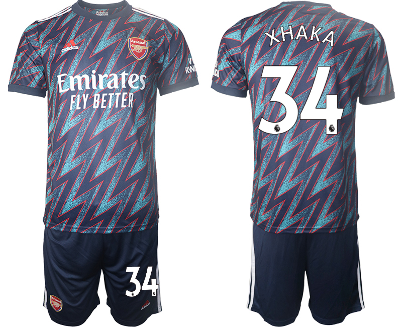Men 2021-2022 Club Arsenal away blue #34 Soccer Jersey->arsenal jersey->Soccer Club Jersey